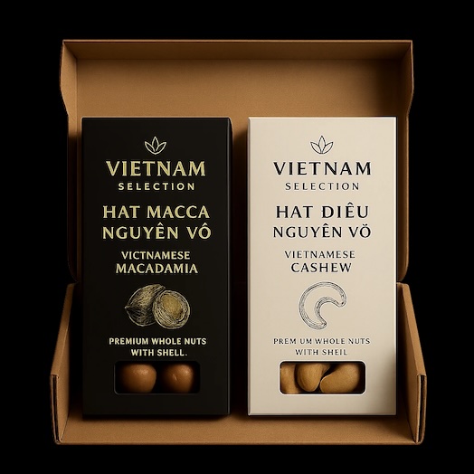 VietnamPrime Grand Duo — 2×500 g (cashews & macadamias) gift set